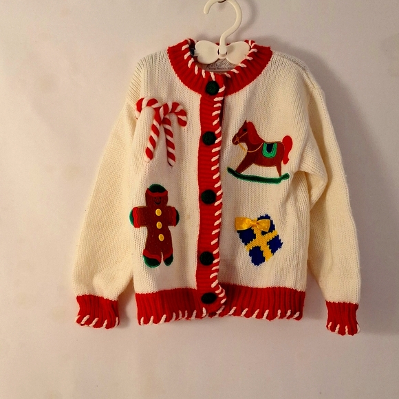 Rare!! Vintage Lord & Taylor Kids M Christmas Sweater Holiday Gingerbread Man. - Picture 1 of 9